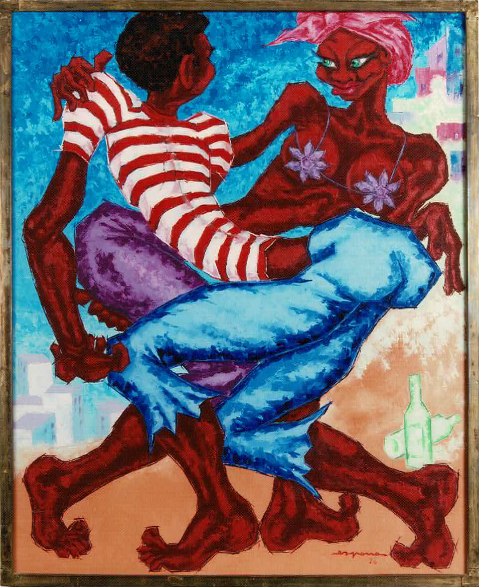 Carnaval – Arrastapes no Morro, pintura de Vicente de Espona